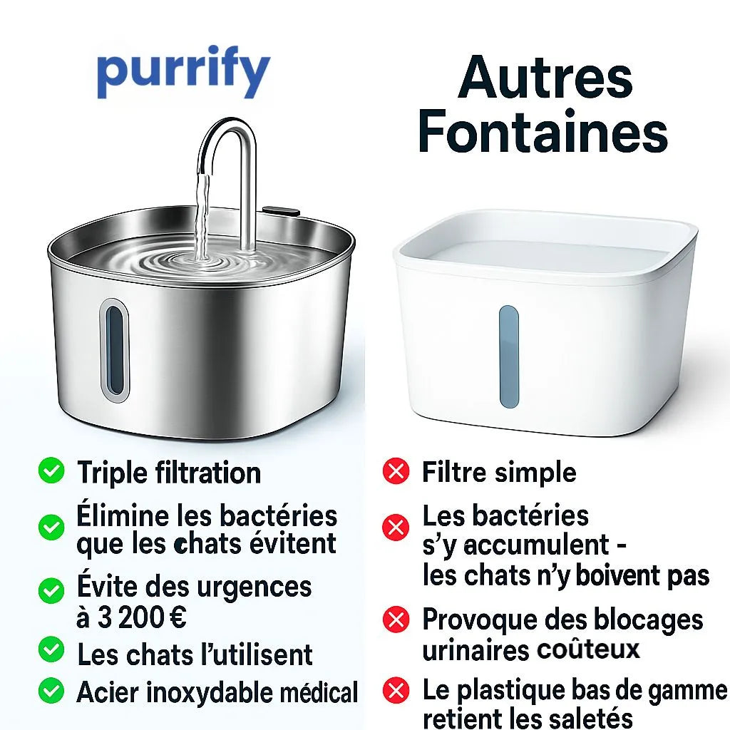 Fontaine À Eau En Acier Inoxydable Purrify