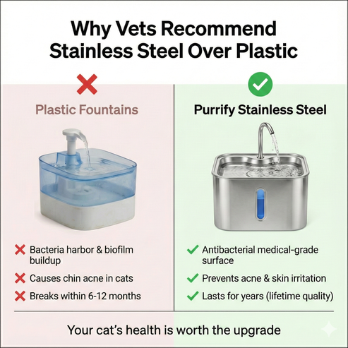Fontaine À Eau En Acier Inoxydable Purrify v8