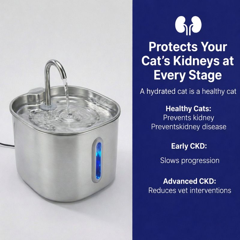 Fontaine À Eau En Acier Inoxydable Purrify v8